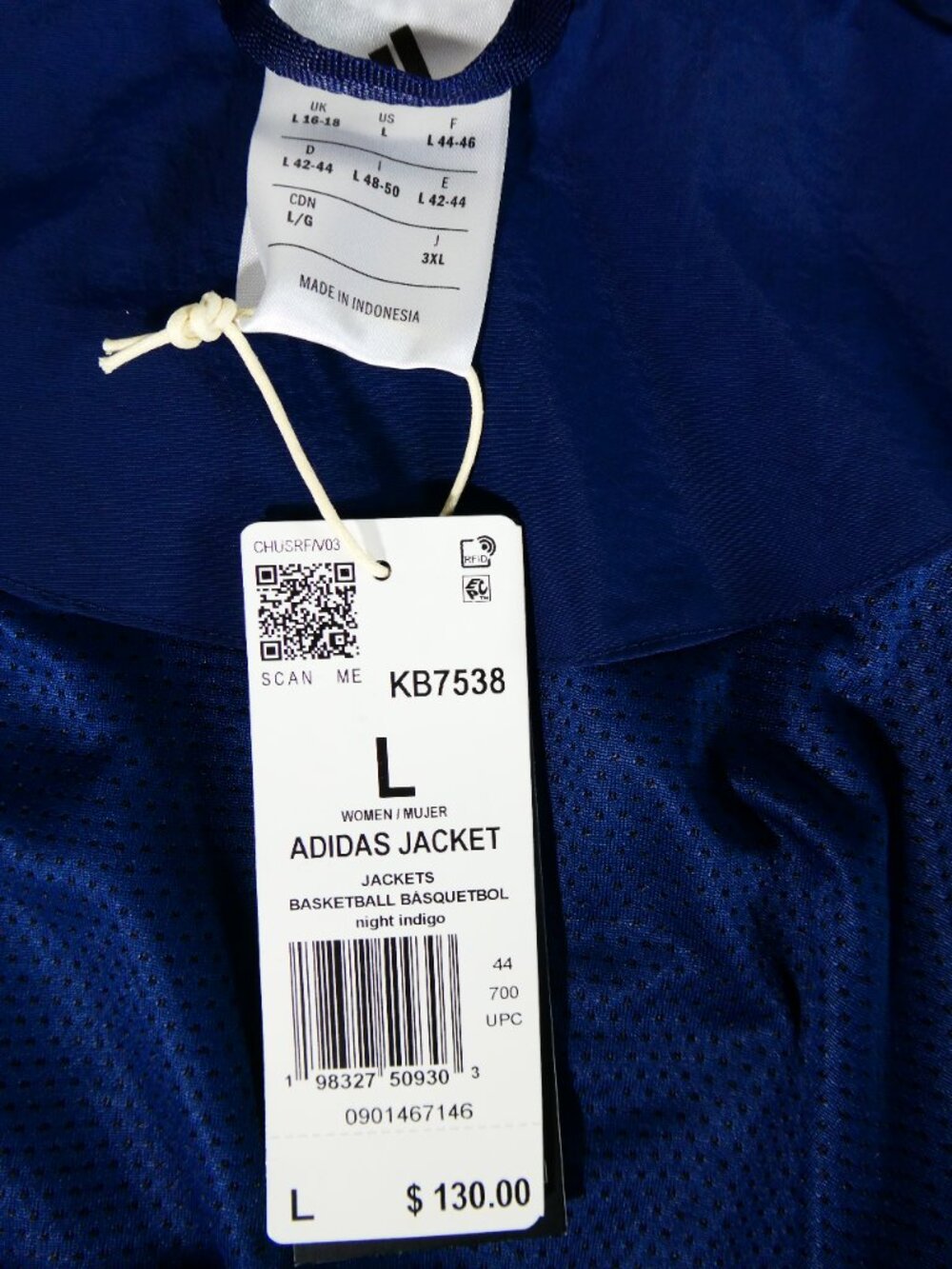 Adidas Women's 2 Piece Track Suit Set Jacket Shorts Night Indigo Size Large NWT - Picture 5 of 15